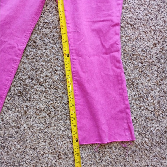 Studio Blue Womens Cropped Flare Jeans Size 31 Roseberry Pink Raw Hem 2x30 - Picture 4 of 5